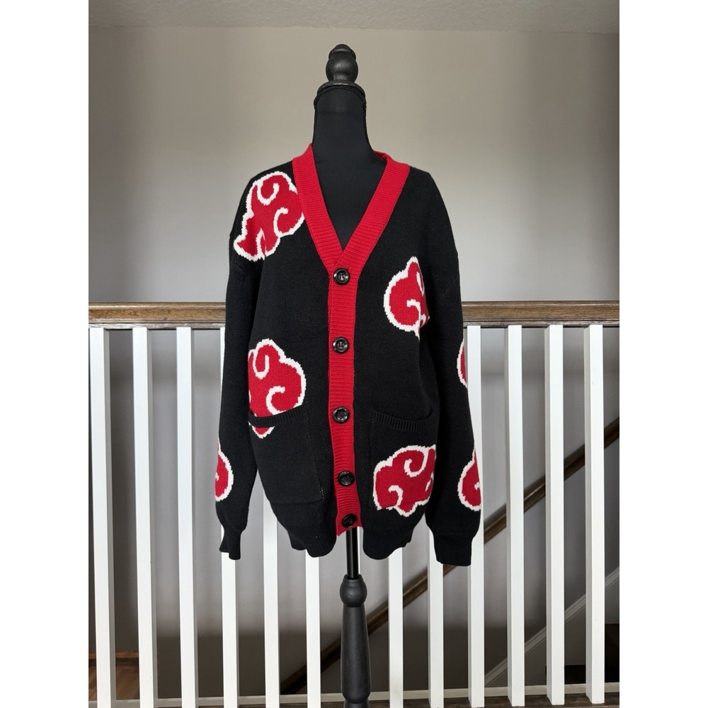 Steady Hands Rogue Ninja Cardigan Sweater Anime Japan Streetwear Red Cloud S/M
